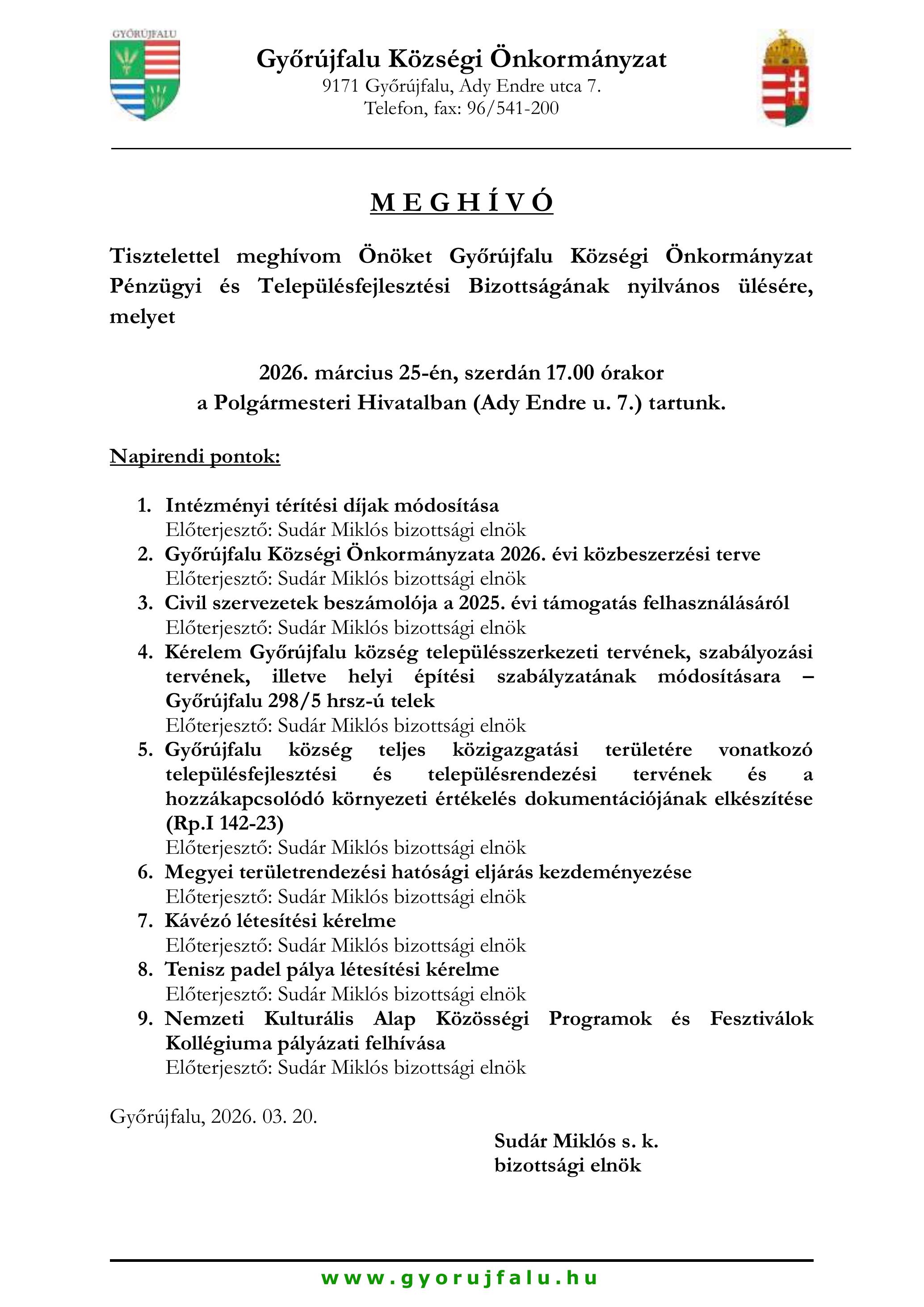 Meghívó Pénzügyi Bizottság nyilvános copy copy copy copy copy copy copy copy copy