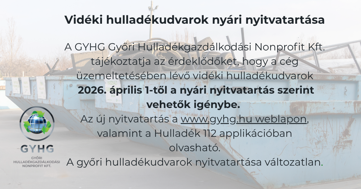 hulladékudvarok nyári nyitvatartása